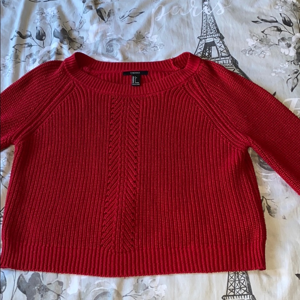 Forever21 red knitted shirt